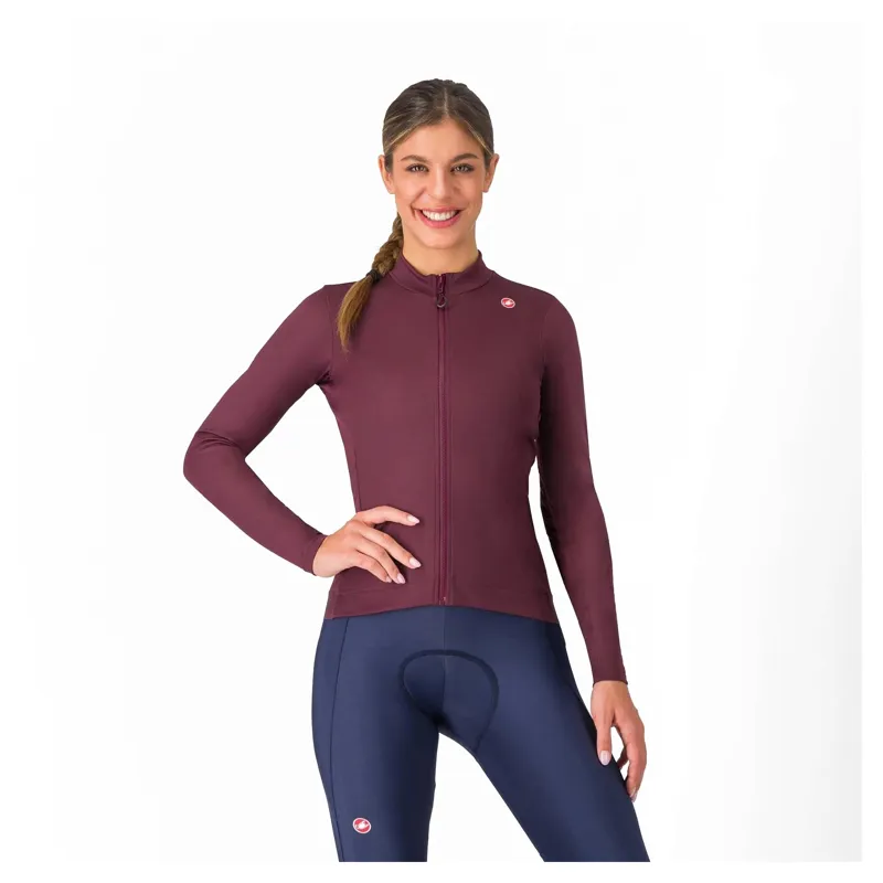 Castelli Espresso Thermal Women's Long Sleeve Jersey - Deep Bordeaux