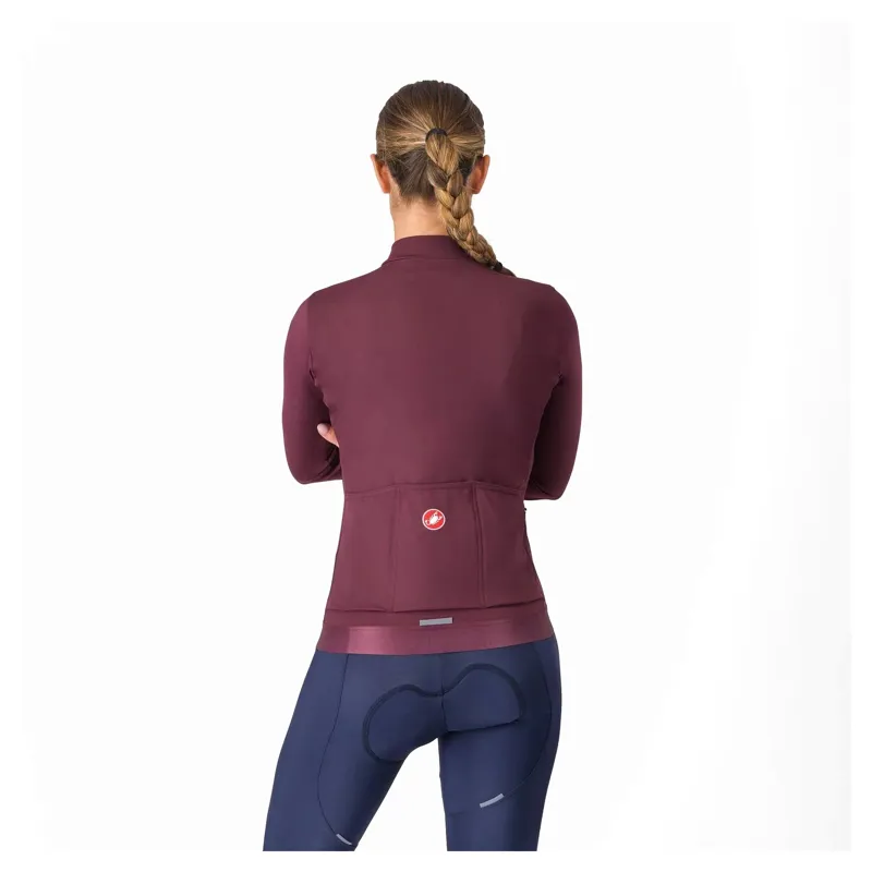 Castelli Espresso Thermal Women's Long Sleeve Jersey - Deep Bordeaux-1