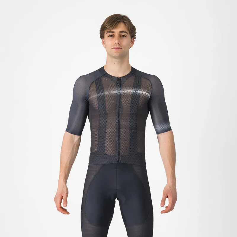 Castelli Climber's A/C Men's Short Sleeve Jersey - Black/Dark Grey