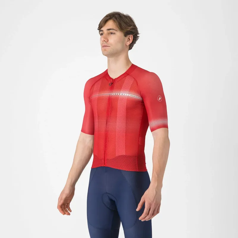 Castelli Climber's A/C Men's Short Sleeve Jersey - Red/Black