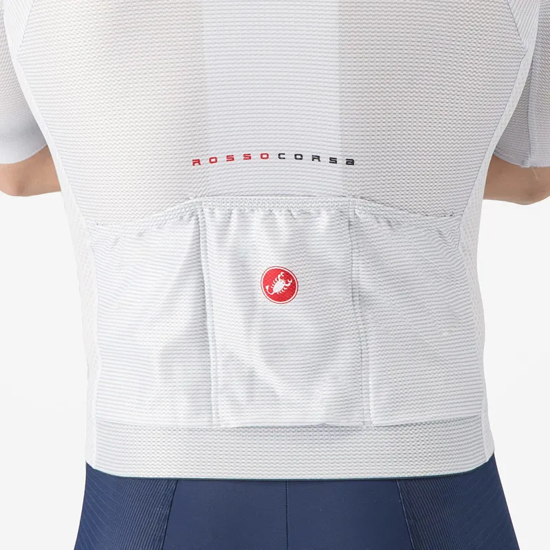 Castelli Climber's A/C Men's Short Sleeve Jersey - Silver Grey/Red-4