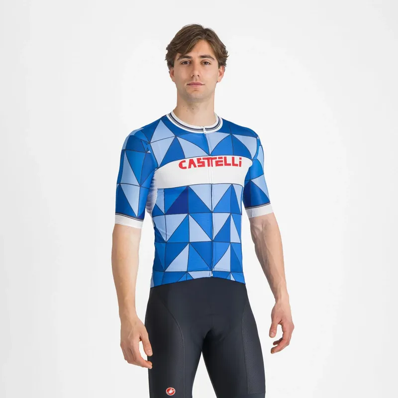 Castelli Heritage Men's Short Sleeve Jersey - Azzurro Italia