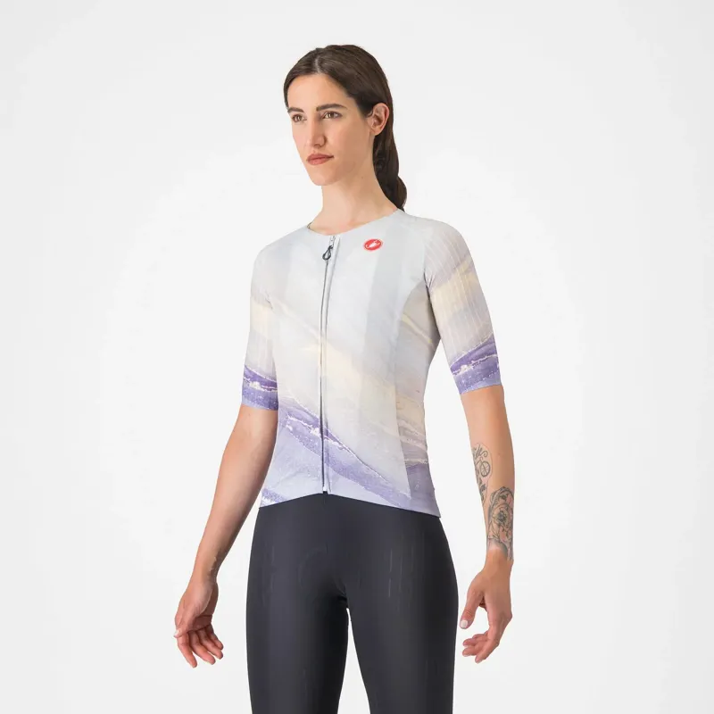 Castelli Aero Pro 8S Women's Short Sleeve Jersey - Multicolour Purple