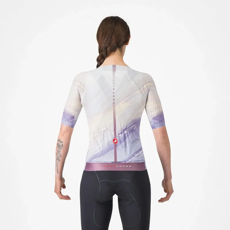 Castelli Aero Pro 8S Women's Short Sleeve Jersey - Multicolour Purple-1