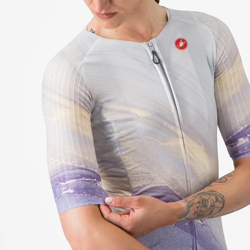 Castelli Aero Pro 8S Women's Short Sleeve Jersey - Multicolour Purple-2