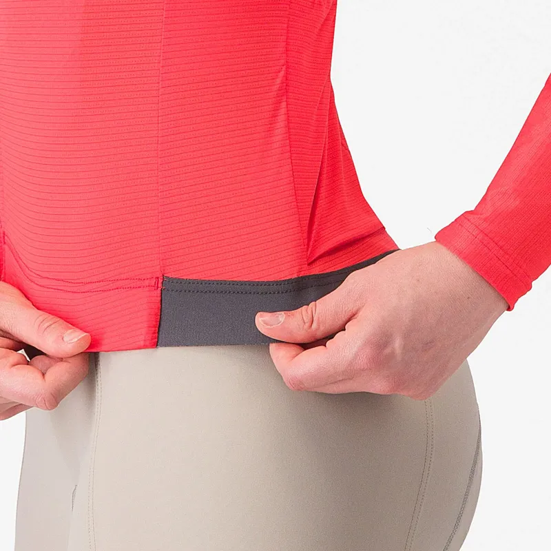 Castelli Espresso Women's Long Sleeve Jersey - Hibiscus/Dark Grey-3