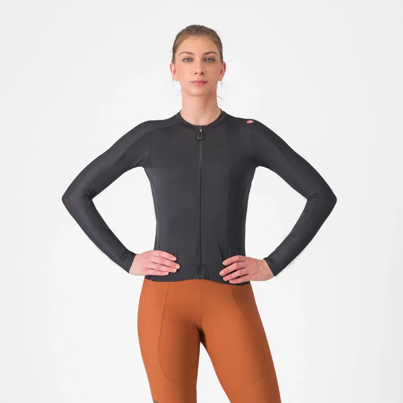 Castelli Espresso Women's Long Sleeve Jersey - Light Black/Dark Grey