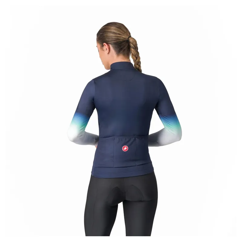 Castelli Corso Thermal Women's Long Sleeve Jersey - Belgian Blue/Silver/Blue-1