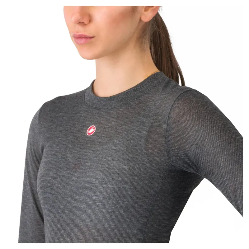 Castelli Medio Women's Long Sleeve Base Layer - Melange Grey-1
