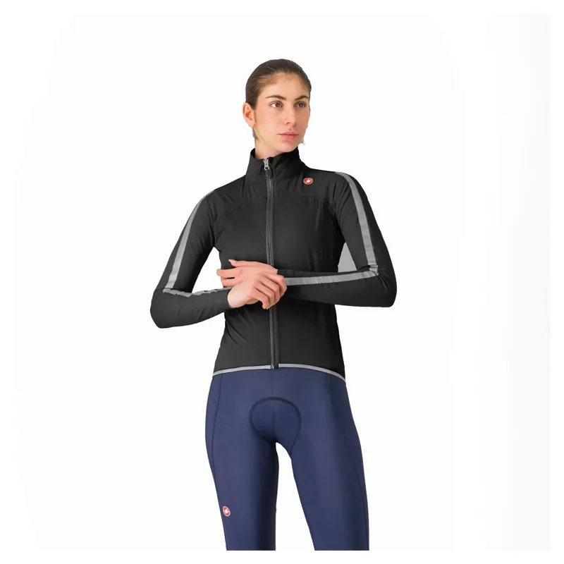 Castelli Ultra Women's Rain Cape - Black/Silver Reflex