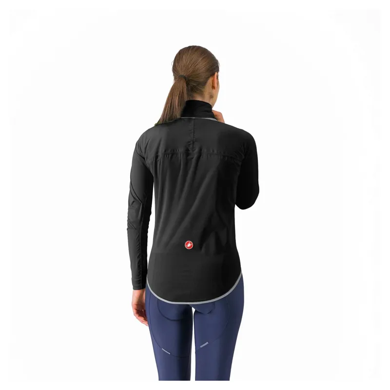 Castelli Ultra Women's Rain Cape - Black/Silver Reflex-1