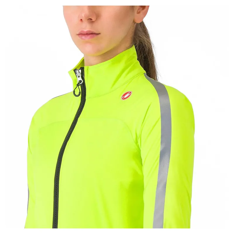 Castelli Ultra Women's Rain Cape - Electric Lime/Silver Reflex-2