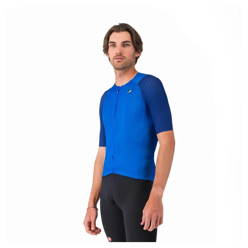 Castelli Aero Race 8S Men's Short Sleeve Jersey - Azzurro Italia