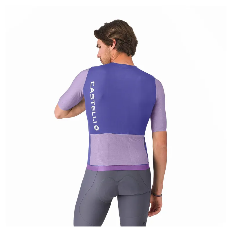 Castelli Corretto Men's Short Sleeve Jersey - Ultraviolet/Purple Mist/White-1
