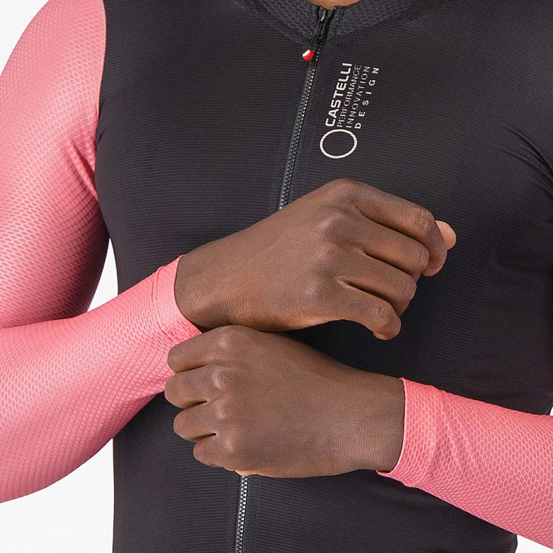 Castelli Corretto Men's Long Sleeve Jersey - Black/Rosa Giro/Silver Moon-3