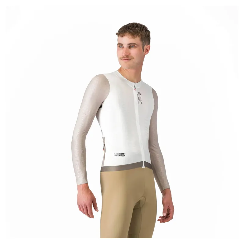 Castelli Corretto Men's Long Sleeve Jersey - Ivory/Clay/Black