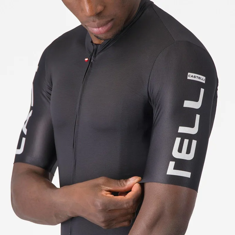 Castelli Entrata Apex Men's Short Sleeve Jersey - Black/White-2