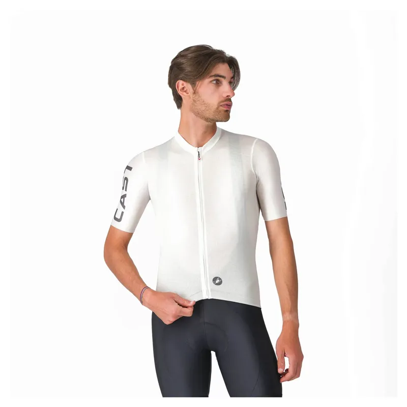 Castelli Entrata Apex Men's Short Sleeve Jersey - Ivory/Smoky Grey