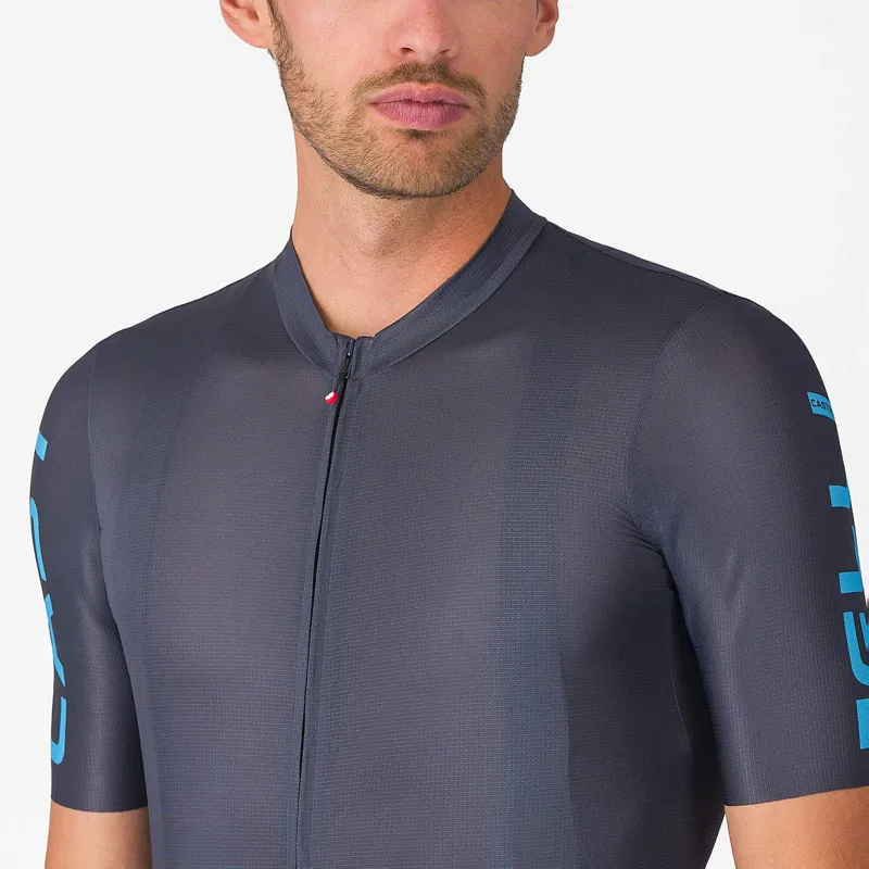 Castelli Entrata Apex Men's Short Sleeve Jersey - Twilight Blue/Neon Blue-2