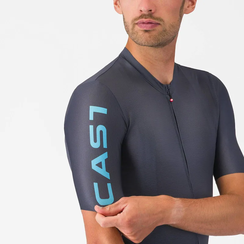 Castelli Entrata Apex Men's Short Sleeve Jersey - Twilight Blue/Neon Blue-3