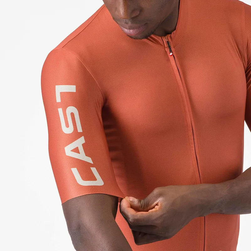 Castelli Entrata Apex Men's Short Sleeve Jersey - Paprika/Silver Moon-2