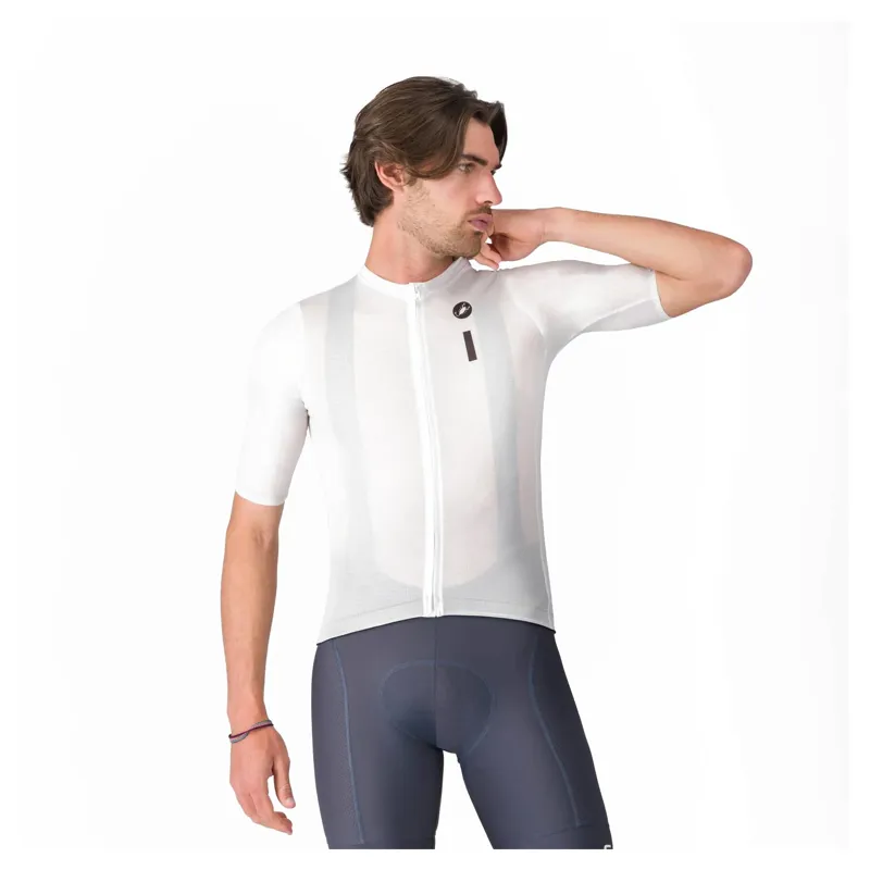 Castelli Drittone Logo Men's Short Sleeve Jersey - White/Black