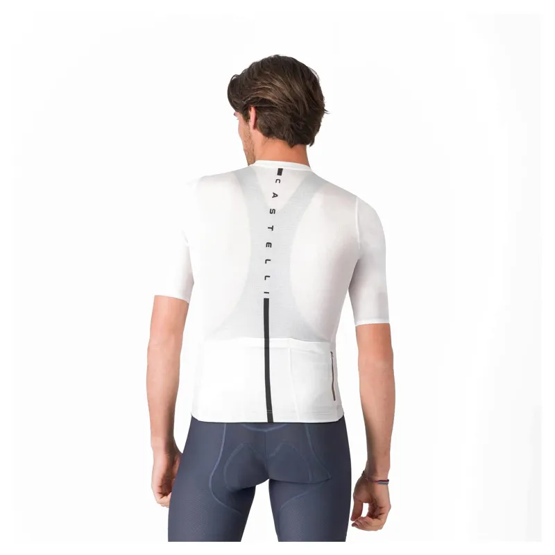 Castelli Drittone Logo Men's Short Sleeve Jersey - White/Black-1