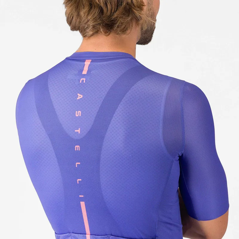 Castelli Drittone Logo Men's Short Sleeve Jersey - Ultraviolet/Rosa Giro-2