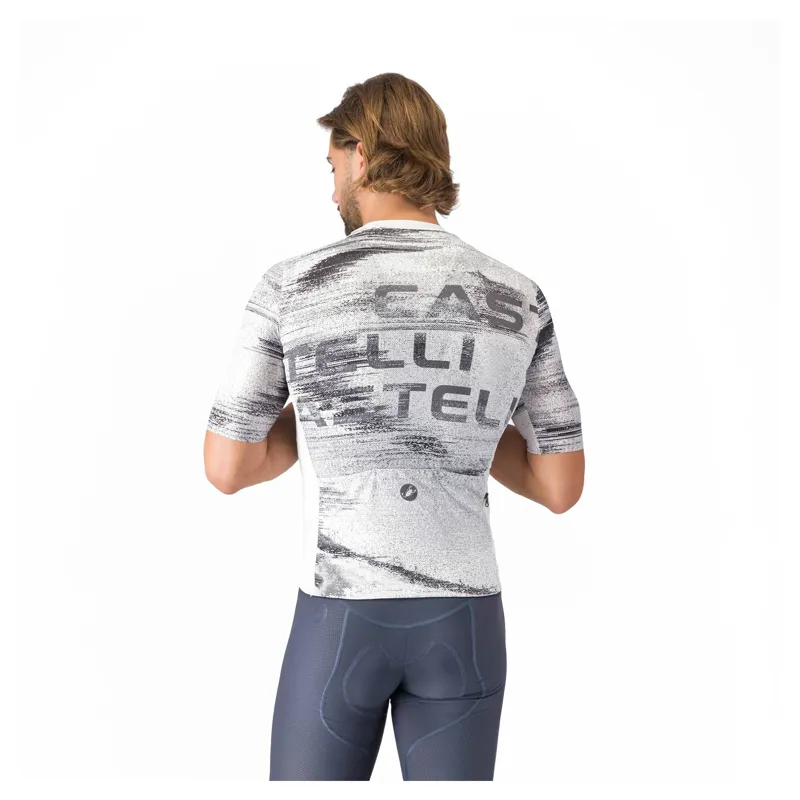 Castelli Stratus Logo Men's Short Sleeve Jersey - White/Smoky Grey-1