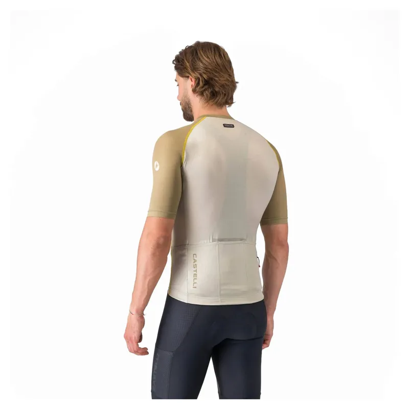 Castelli Unlimited Endurance 3 Men's Short Sleeve Jersey - Silver Moon/Elmwood/Mango Mojito-1