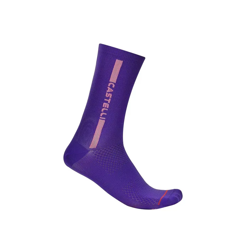 Castelli Linea Logo 15 Socks - Ultraviolet/Rosa Giro