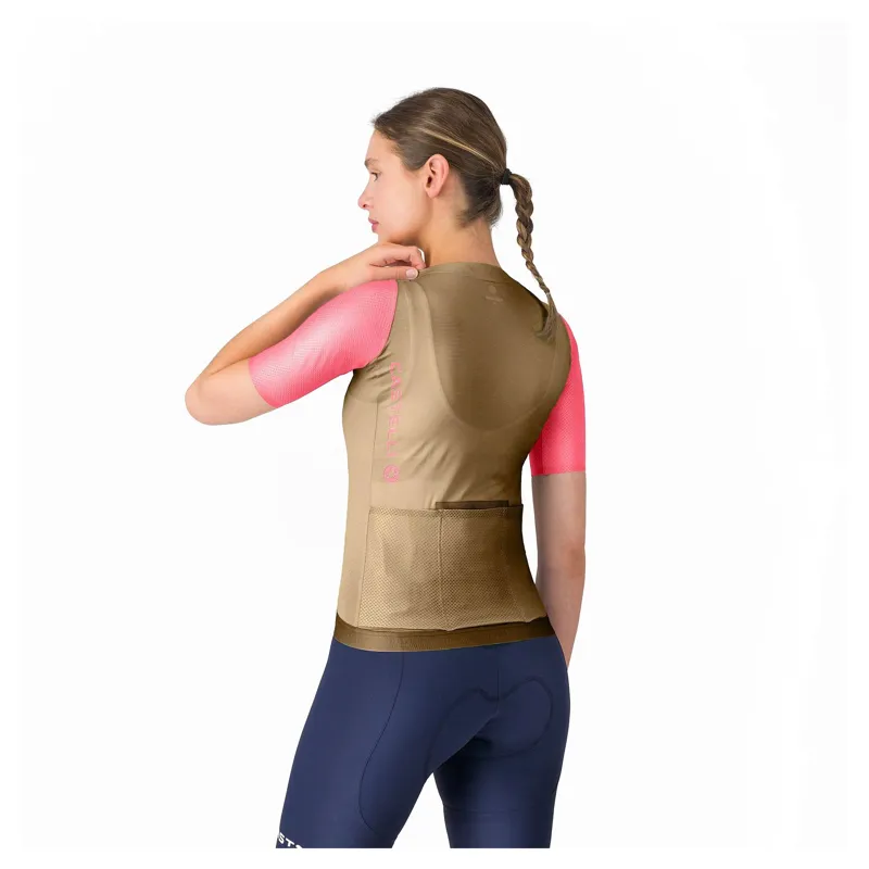 Castelli Corretto Women's Short Sleeve Jersey - Elmwood/Rosa Giro-1