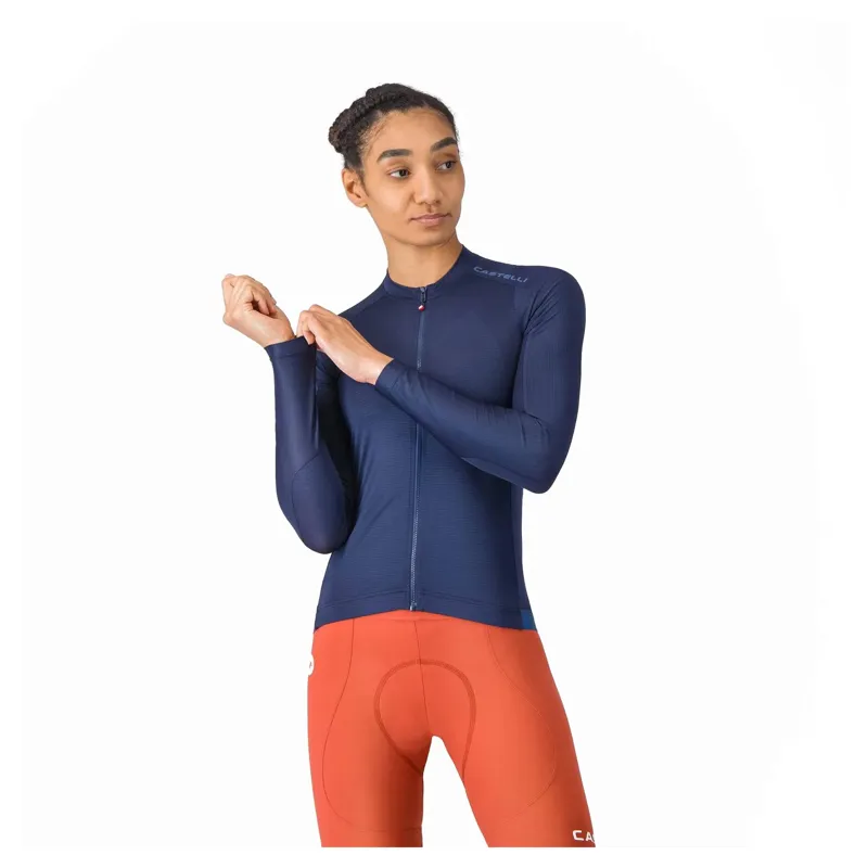 Castelli Espresso 2 Women's Long Sleeve Jersey - Belgian Blue