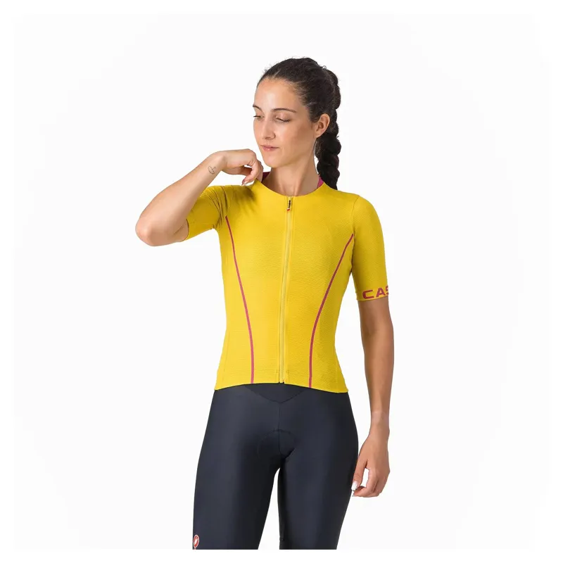 Castelli Anima Flow Women's Short Sleeve Jersey - Mango Mojito/Violet Pink