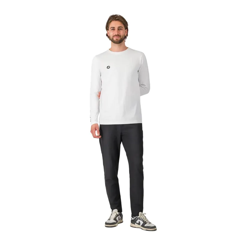 Castelli Logo Men's Long Sleeve T-Shirt - White