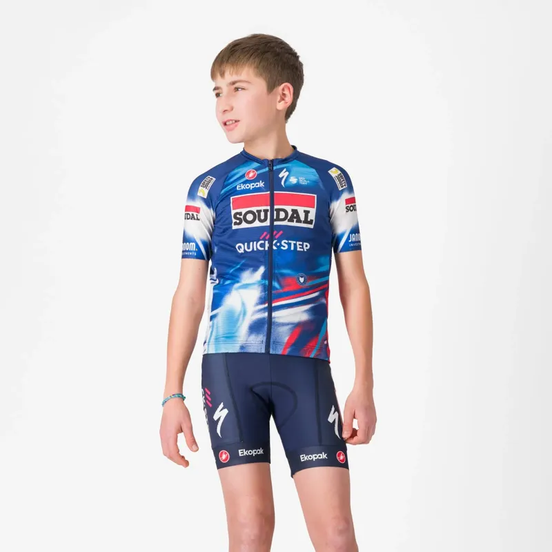 Castelli Soudal Quick-Step Kids Lycra Shorts - Belgian Blue-2