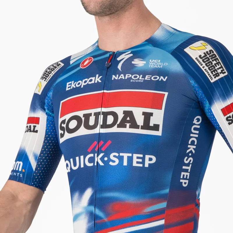 Castelli Soudal Quick-Step Aero Race 8S Men's Short Sleeve Jersey - Blue/Red-2