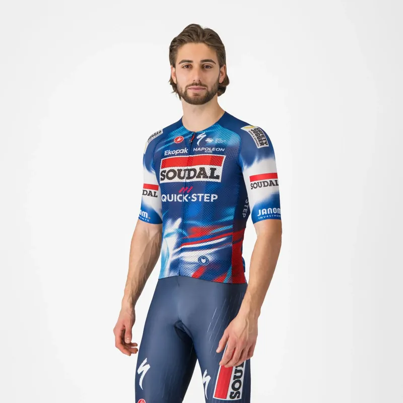 Castelli Soudal Quick-Step Climber's A/C Men's Short Sleeve Jersey - Blue/Red