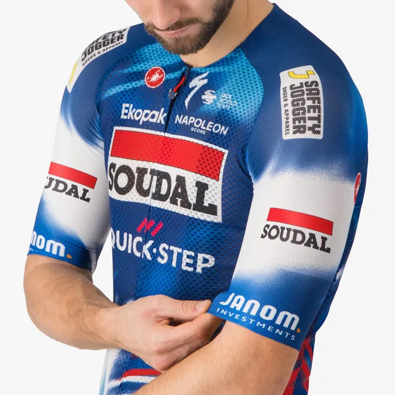 Castelli Soudal Quick-Step Climber's A/C Men's Short Sleeve Jersey - Blue/Red-3