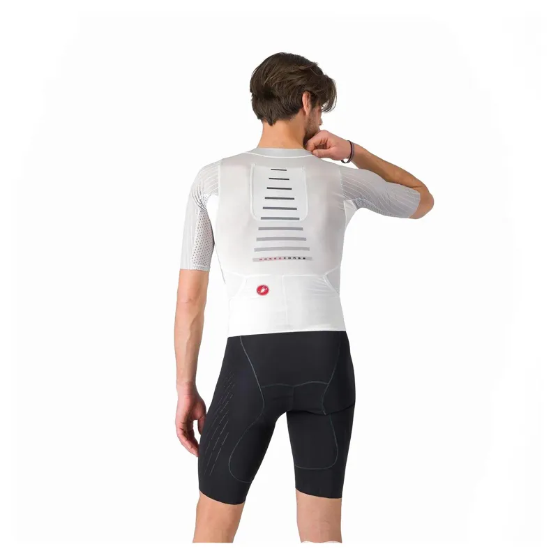 Castelli Free Sanremo 3 Men's Short Sleeve Tri Suit - White/Black-1