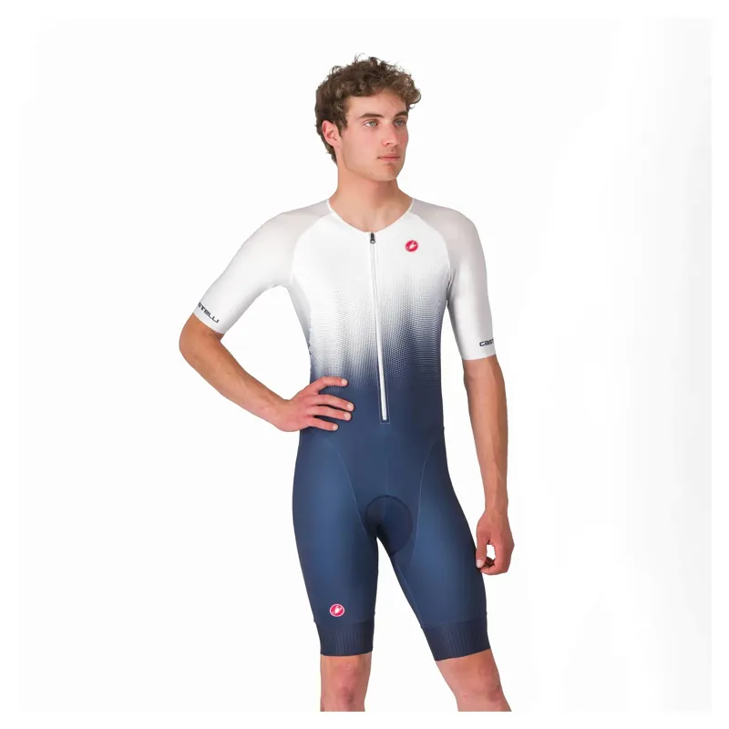 Castelli Core Men's Short Sleeve Tri Suit - Belgian Blue/White