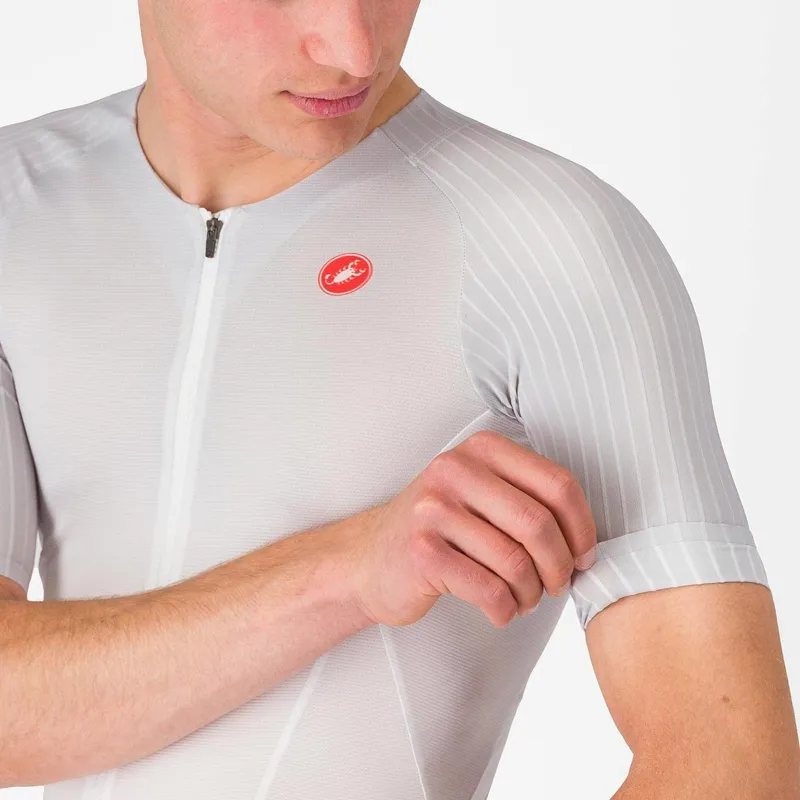 Castelli Free Speed 3 Men's Race Top - White/Silver Grey-2