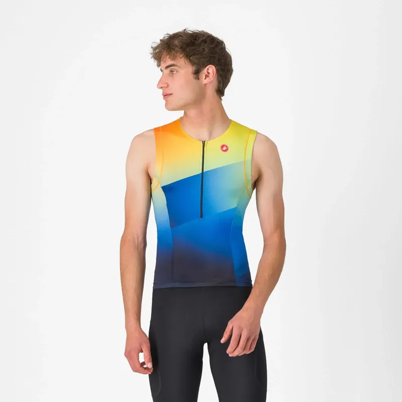Castelli Free Speed 3 Men's Top - Belgian Blue/Vivid Orange