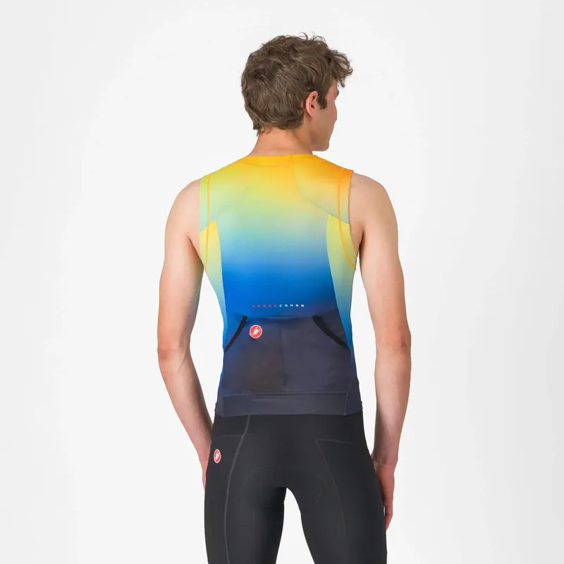 Castelli Free Speed 3 Men's Top - Belgian Blue/Vivid Orange-1