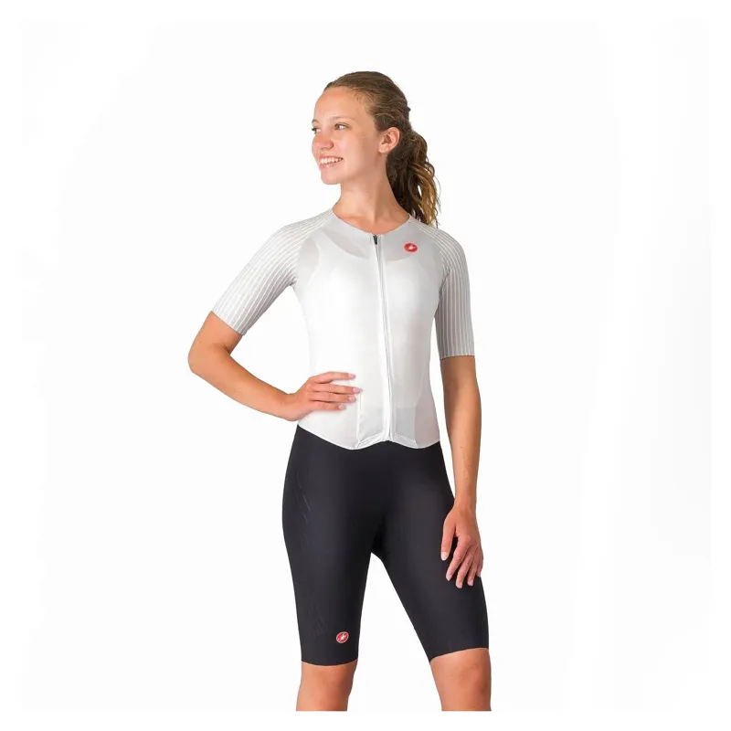 Castelli Free Sanremo 3 Women's Short Sleeve Tri Suit - White/Black