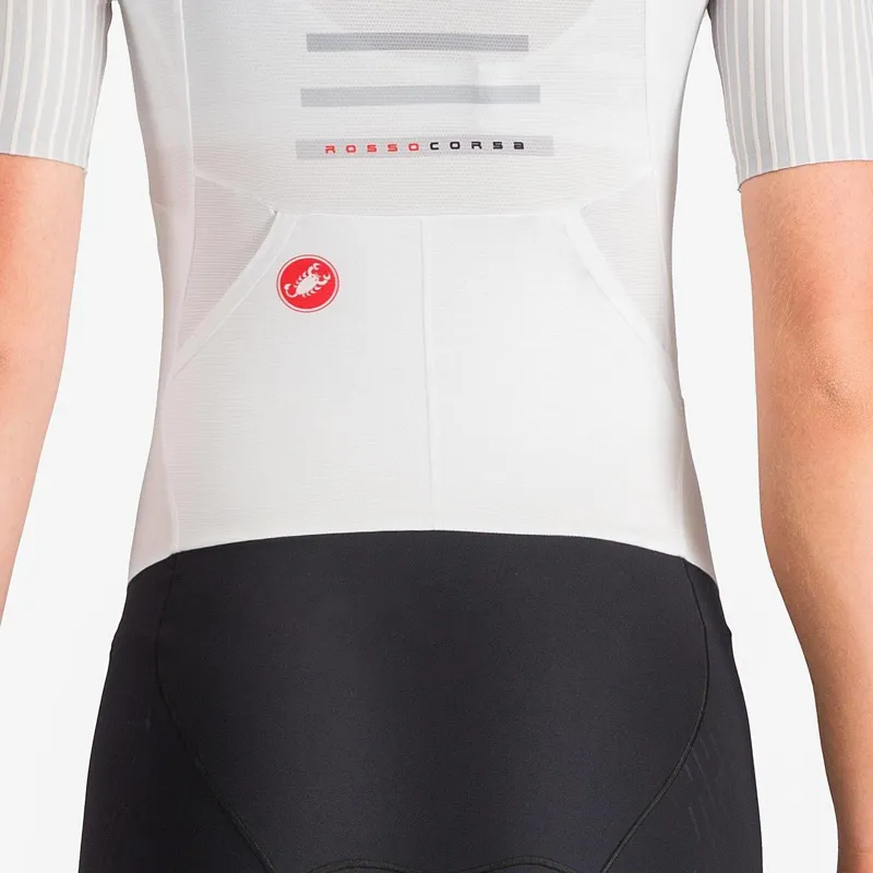 Castelli Free Sanremo 3 Women's Short Sleeve Tri Suit - White/Black-4