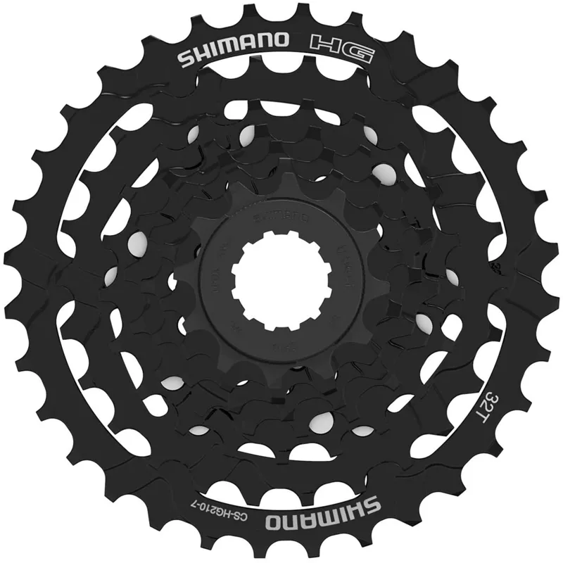 Shimano CS-HG210 Tourney 7 Speed HG spline M Cassette - Black-1