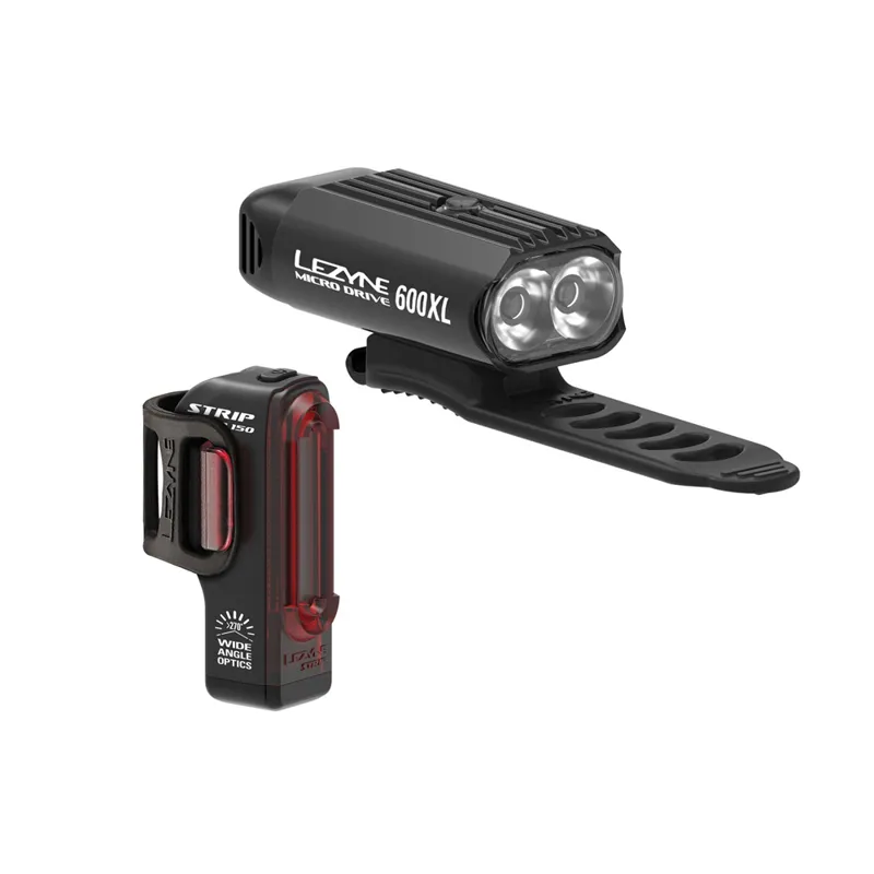 Lezyne Micro Drive 600XL/Strip Drive 150 USB Lightset - Black