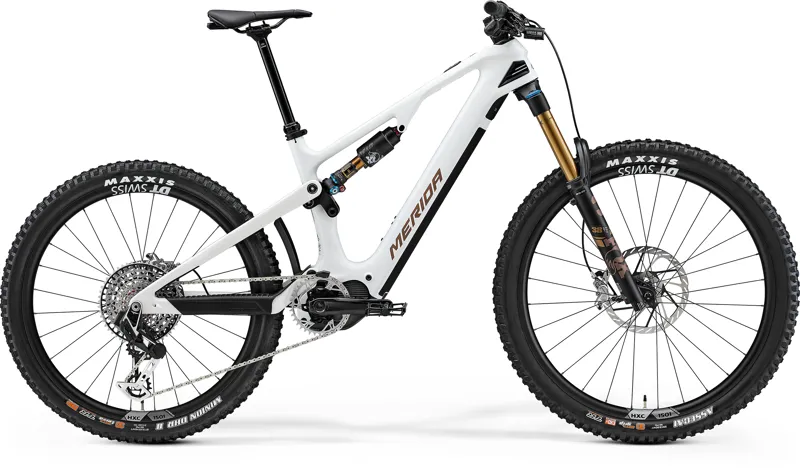Merida eOne-Sixty 10K 27.5/29 2024 Carbon Electric MTB - White/Bronze