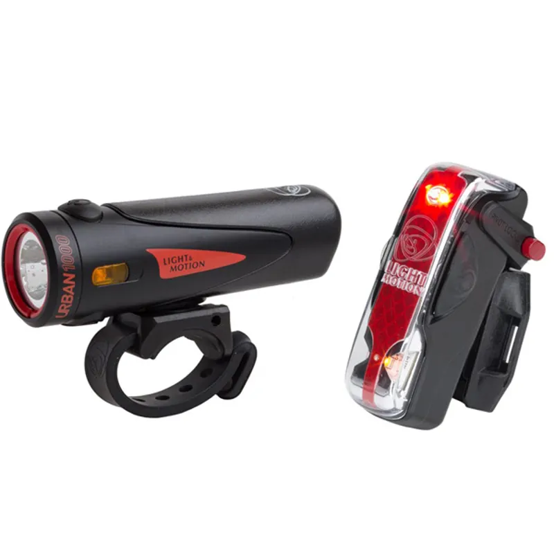 Light And Motion Urban 1000 Vis 180 pro Rechargeable Light Set - Black